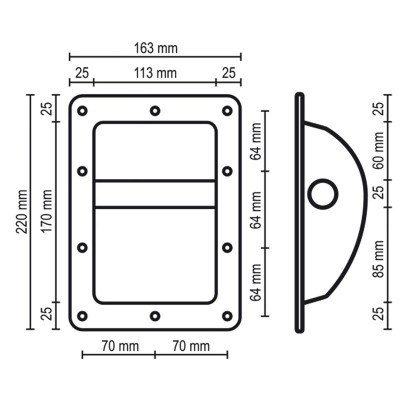 Maner adancit, metal - HT 203